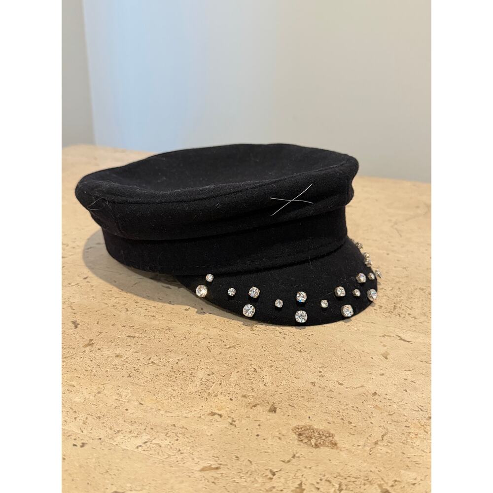 Ruslan Baginskiy Wool Black Baker Boy Hat Mcbling Made In Ukraine Womens Medium